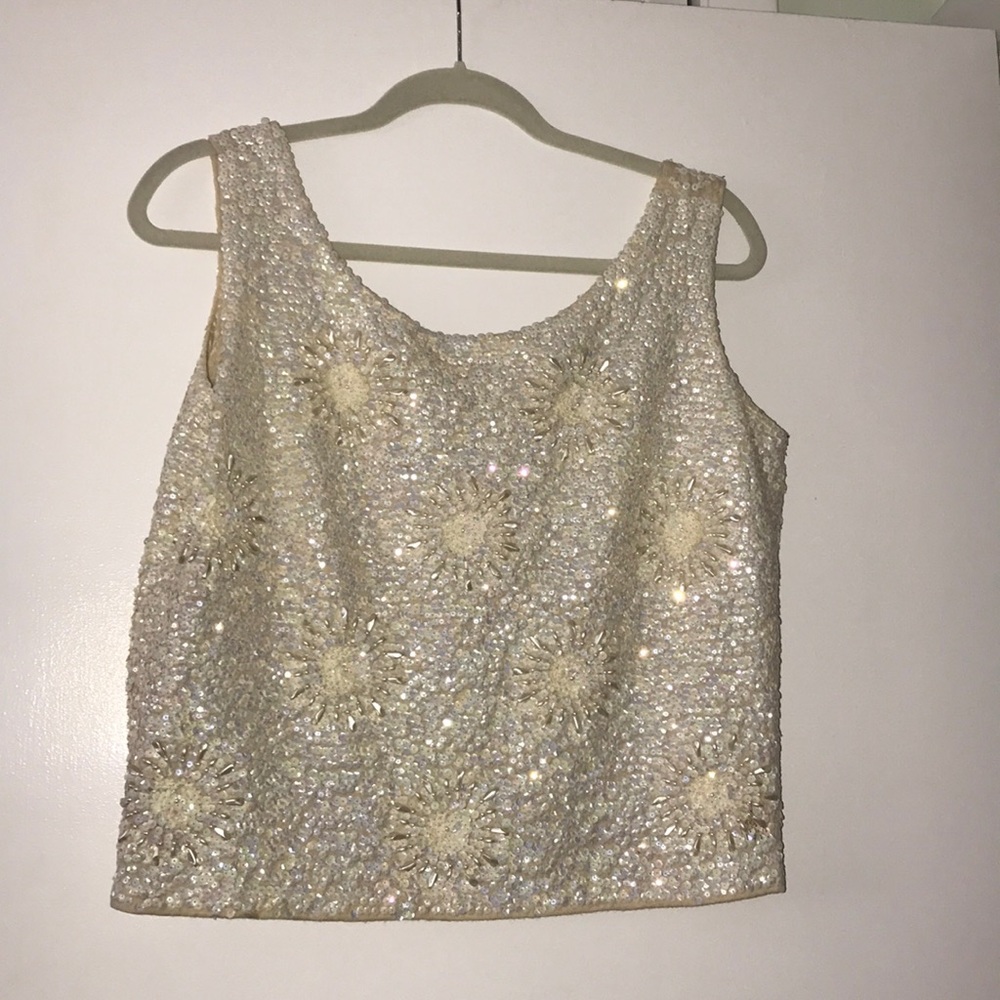 Vintage 1960s sparkly, zip up tank